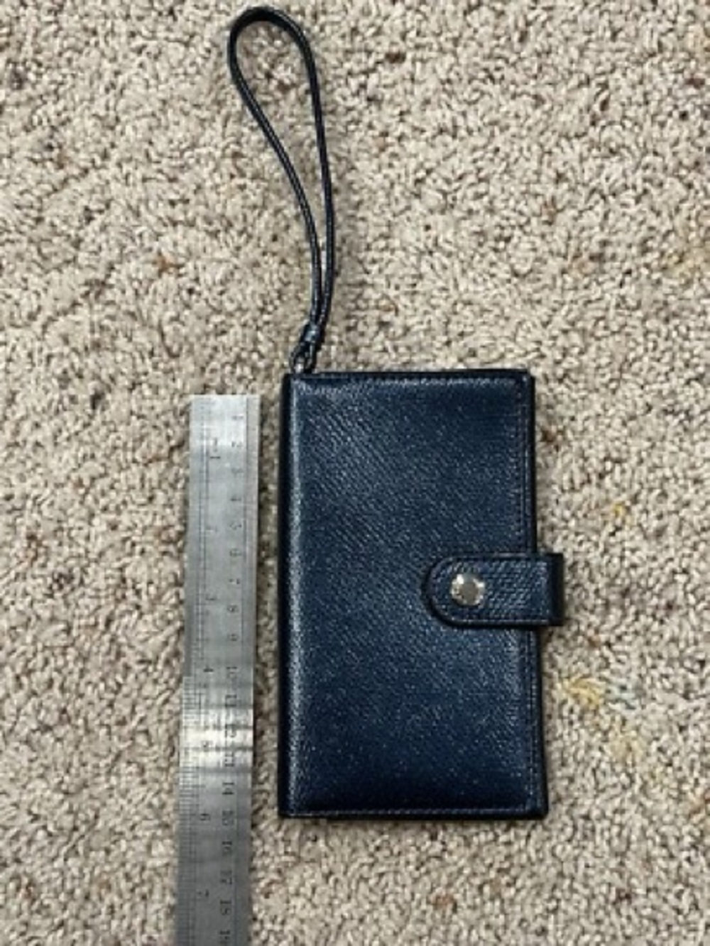 Coach Womens Metallic Midnight Crossgrain Leather Phone Clutch Wallet